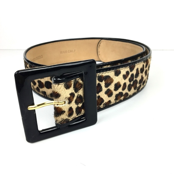 W. Kleinberg Accessories - W. Kleinberg > Calf Hair Leopard Leather Belt